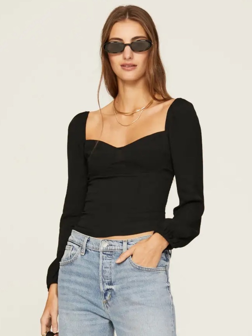 Reformation Reign Top in black